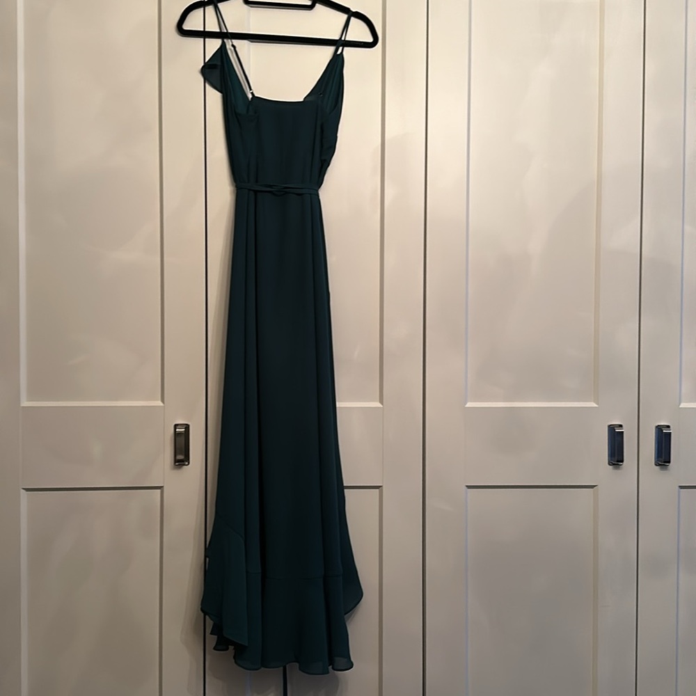 GREEN Ruffled —YUMI KIM Maxi Sundress with Spaghetti Straps for Wedding Guest